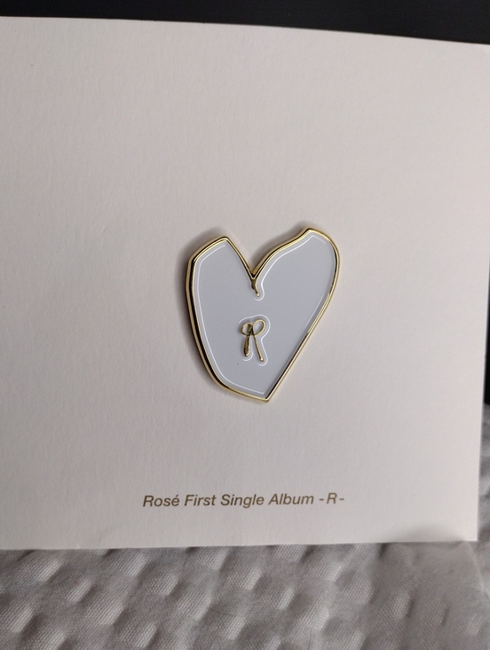 Jewelry - Rose' First Single Album White and Gold Heart Pin - 'R' Emblem